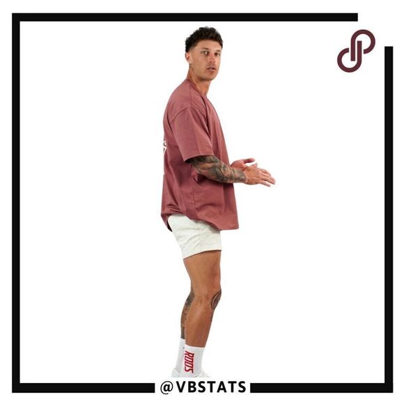 Gymroos Erupt Oversized Tee - Burgundy in Size Small - Picture 5 of 12